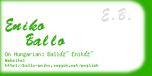 eniko ballo business card